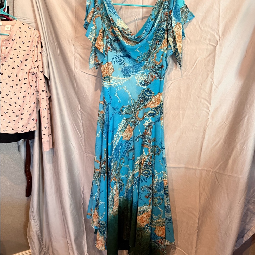 Signature by Robbie Bee Vibrant Blue Dress Sz 10
